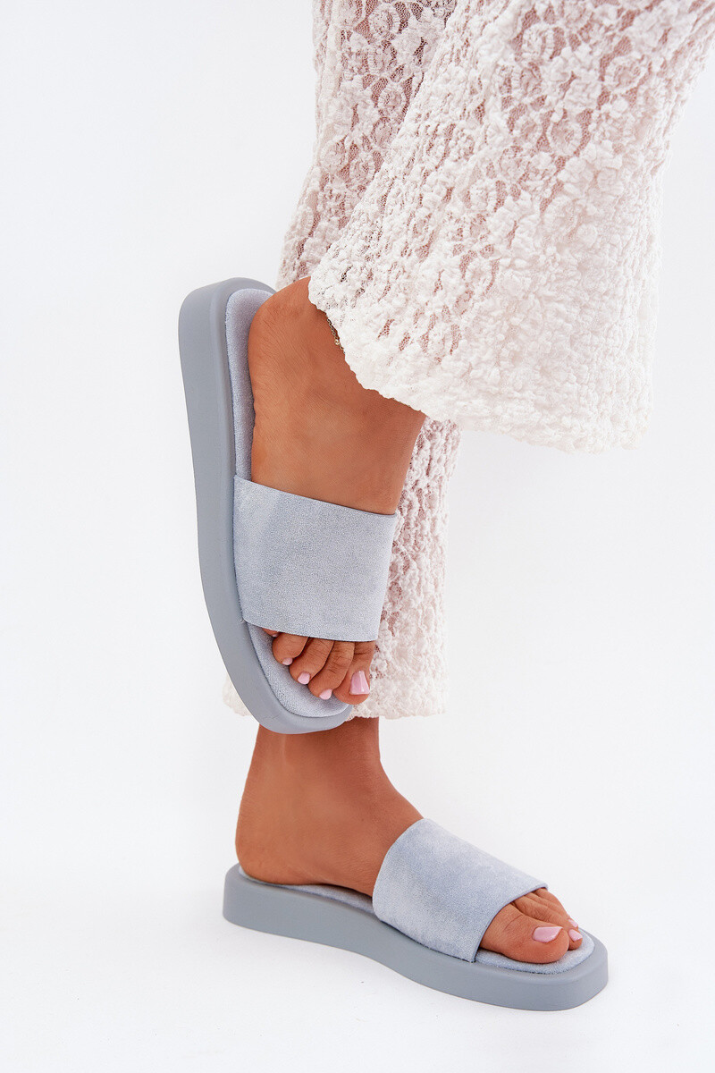 Boto Dámske Sandále Na Platforme Z Eko Semišu Svetlo Modré Jorina