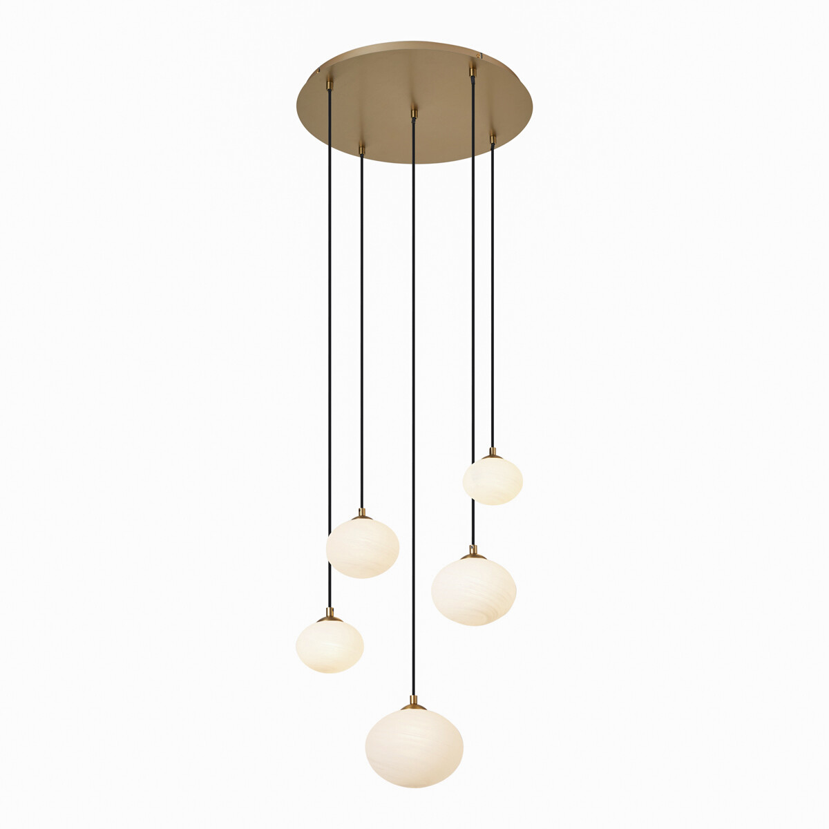 Závesná lampa Art Deco zlatá s opálovým sklom 5-svetiel - Yani