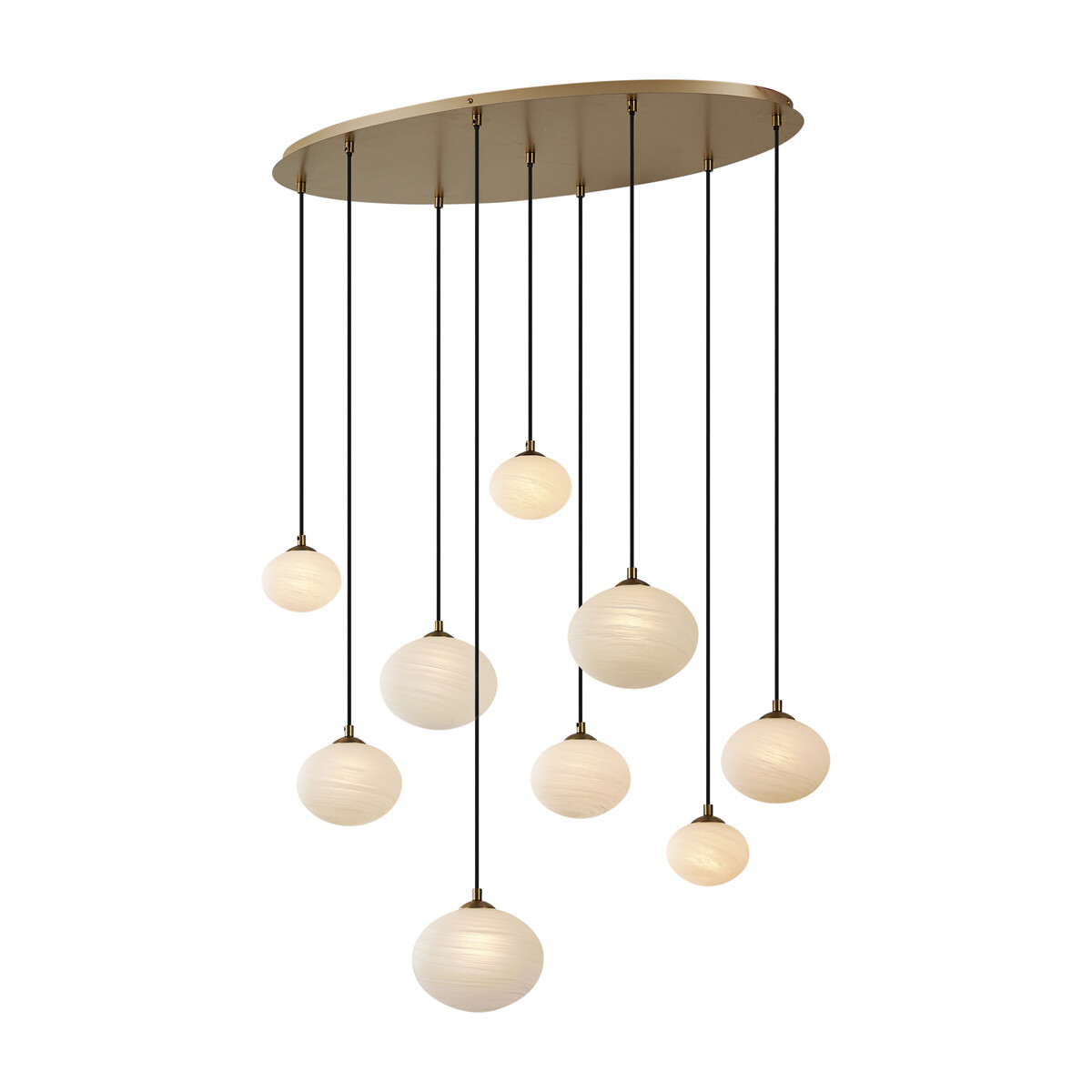 Art Deco závesná lampa zlatá s opálovým sklom 9-svetiel - Yani