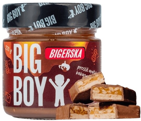 Big boy bigerska 220 g - sladký arašídový krém s kakaem a slaným