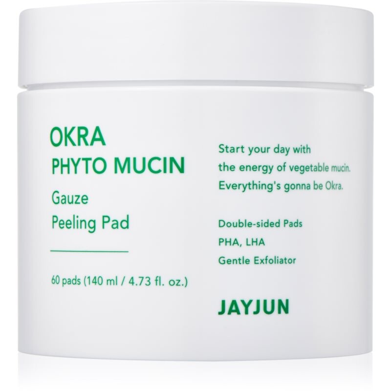Jayjun Okra Phyto Mucin Gauze Peeling Pad peelingové pleťové tampóny 60 ks