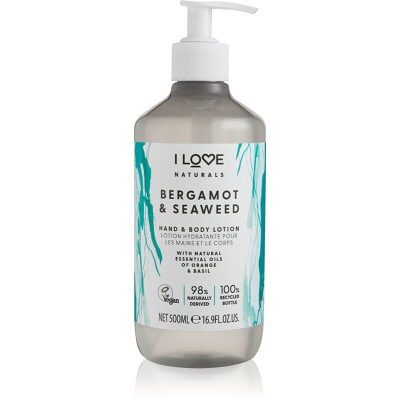 I Love Naturals Bergamot & Seaweed prírodný krém na ruky 500 ml