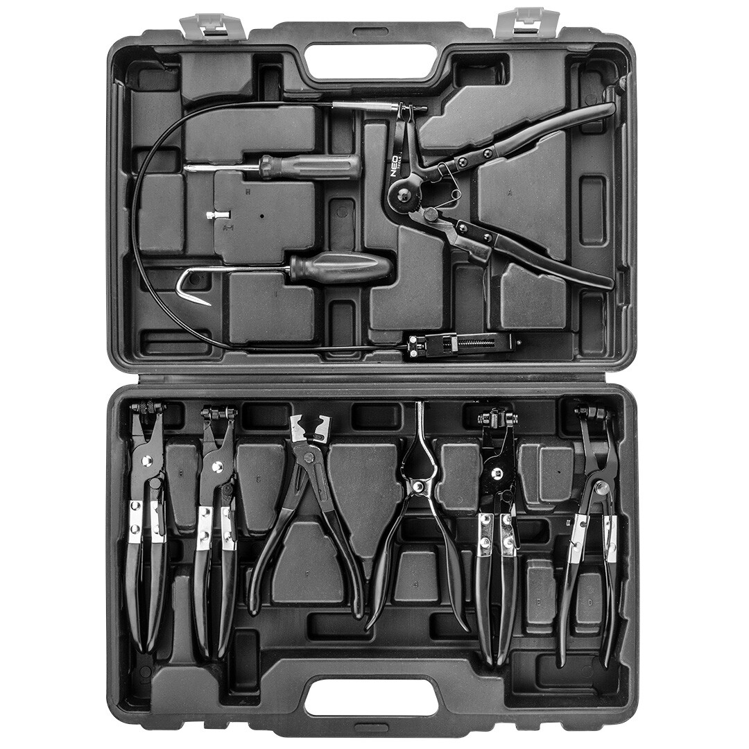 NEO TOOLS Kliešte na hadicové spony 9 ks 11-228