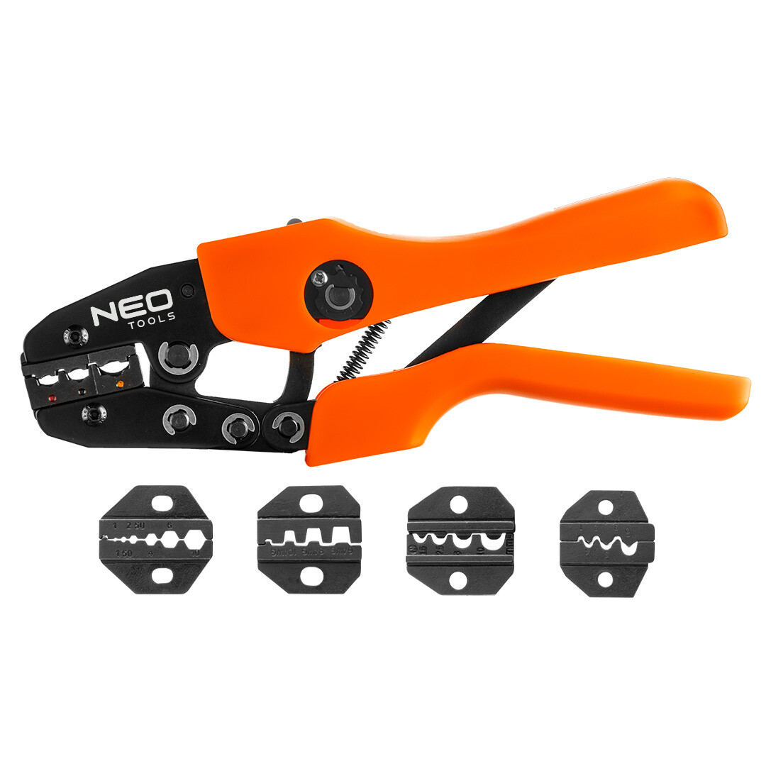 NEO TOOLS Kliešte na krimpovanie koncoviek, súprava 5 čeľustí 01-537
