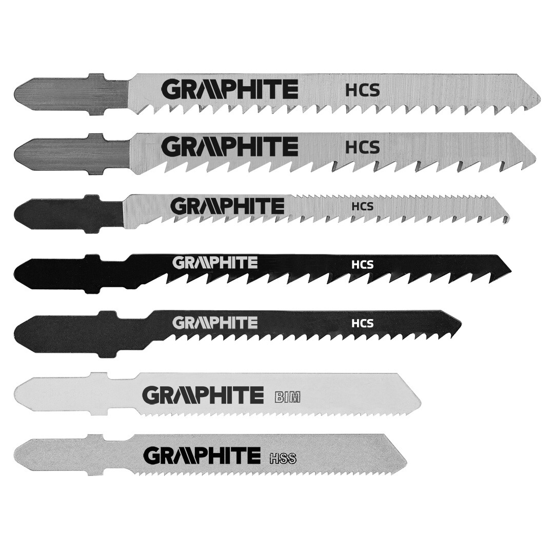 GRAPHITE Pílové listy do priamočiarej píly, s T stopkou, 10 ks sada 57H755