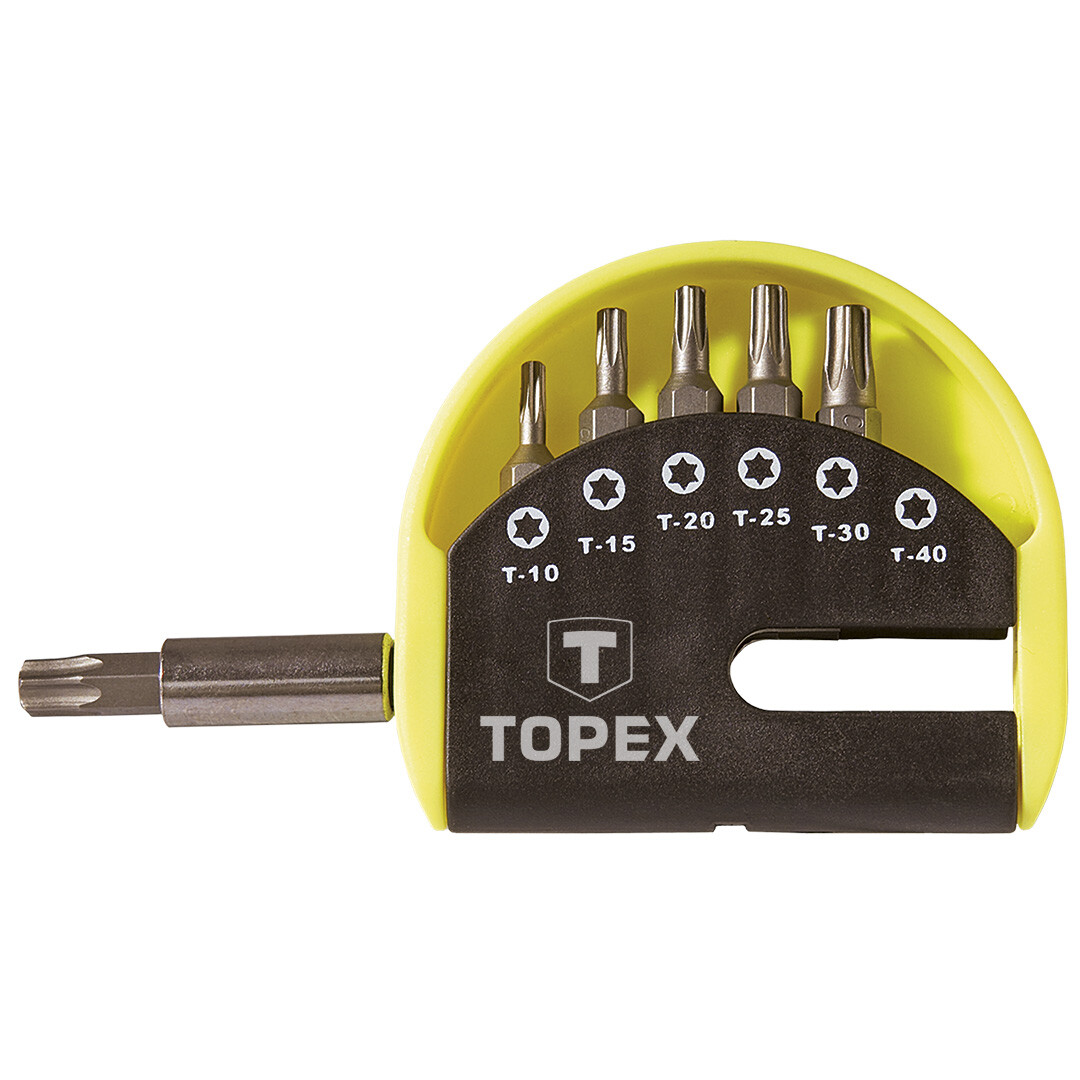 TOPEX Sada bitov s nastavcom, 7 ks sada 39D351