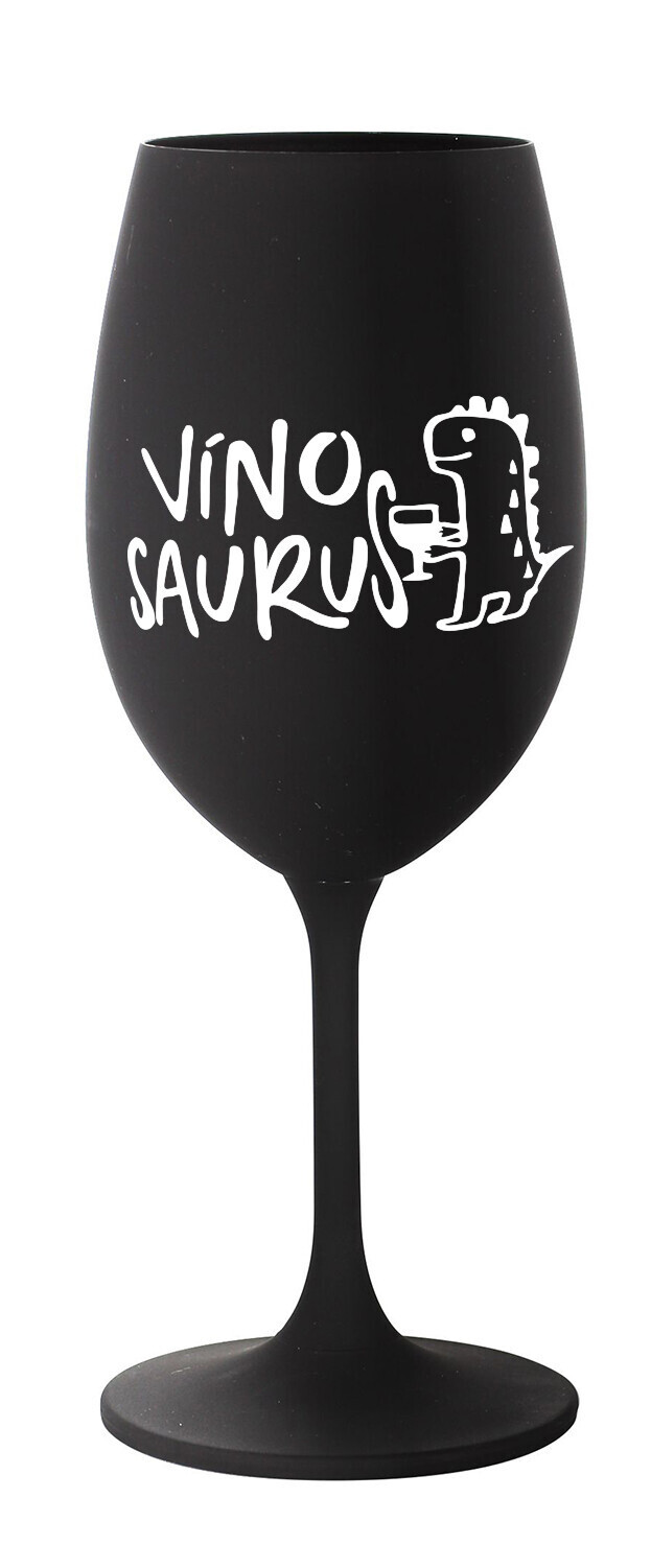VÍNOSAURUS - černá sklenice na víno 350 ml