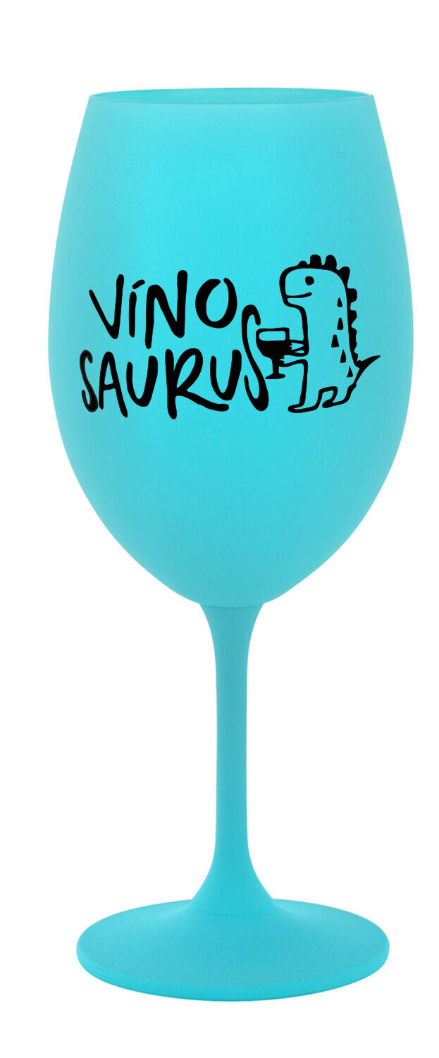 VÍNOSAURUS - tyrkysová sklenice na víno 350 ml