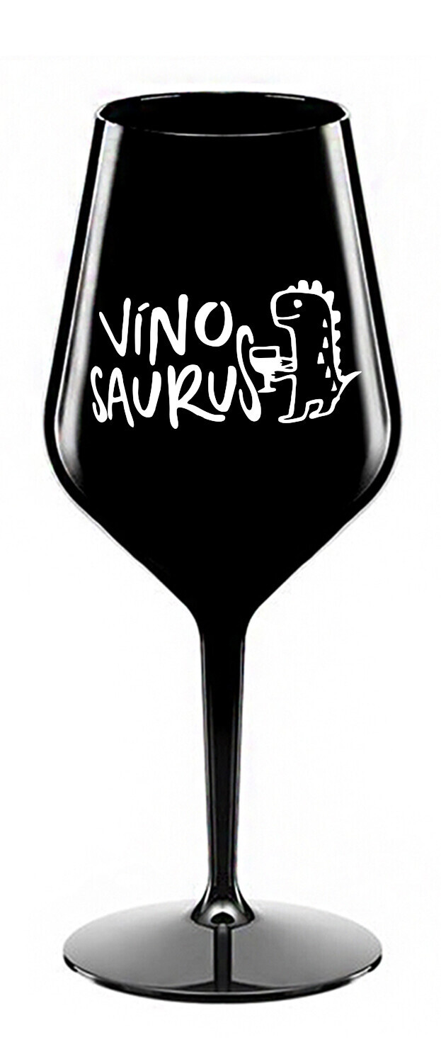 VÍNOSAURUS - černá nerozbitná sklenice na víno 470 ml