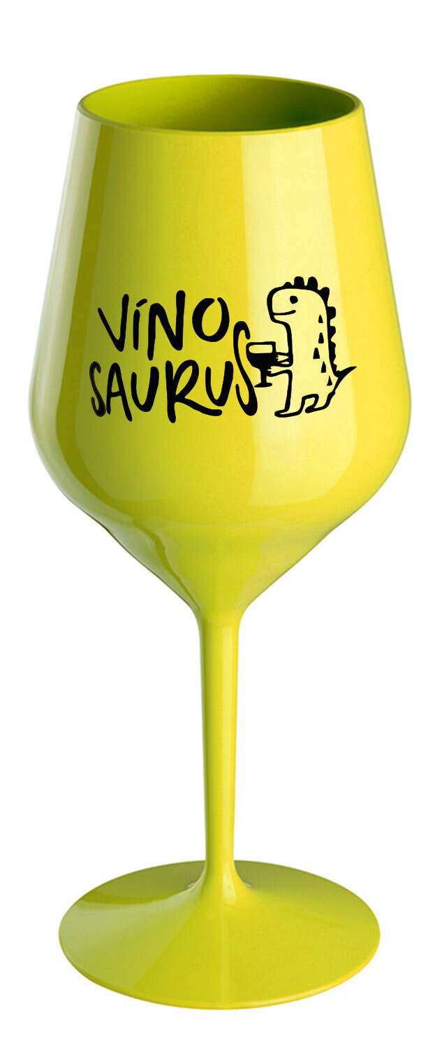 VÍNOSAURUS - žlutá nerozbitná sklenice na víno 470 ml