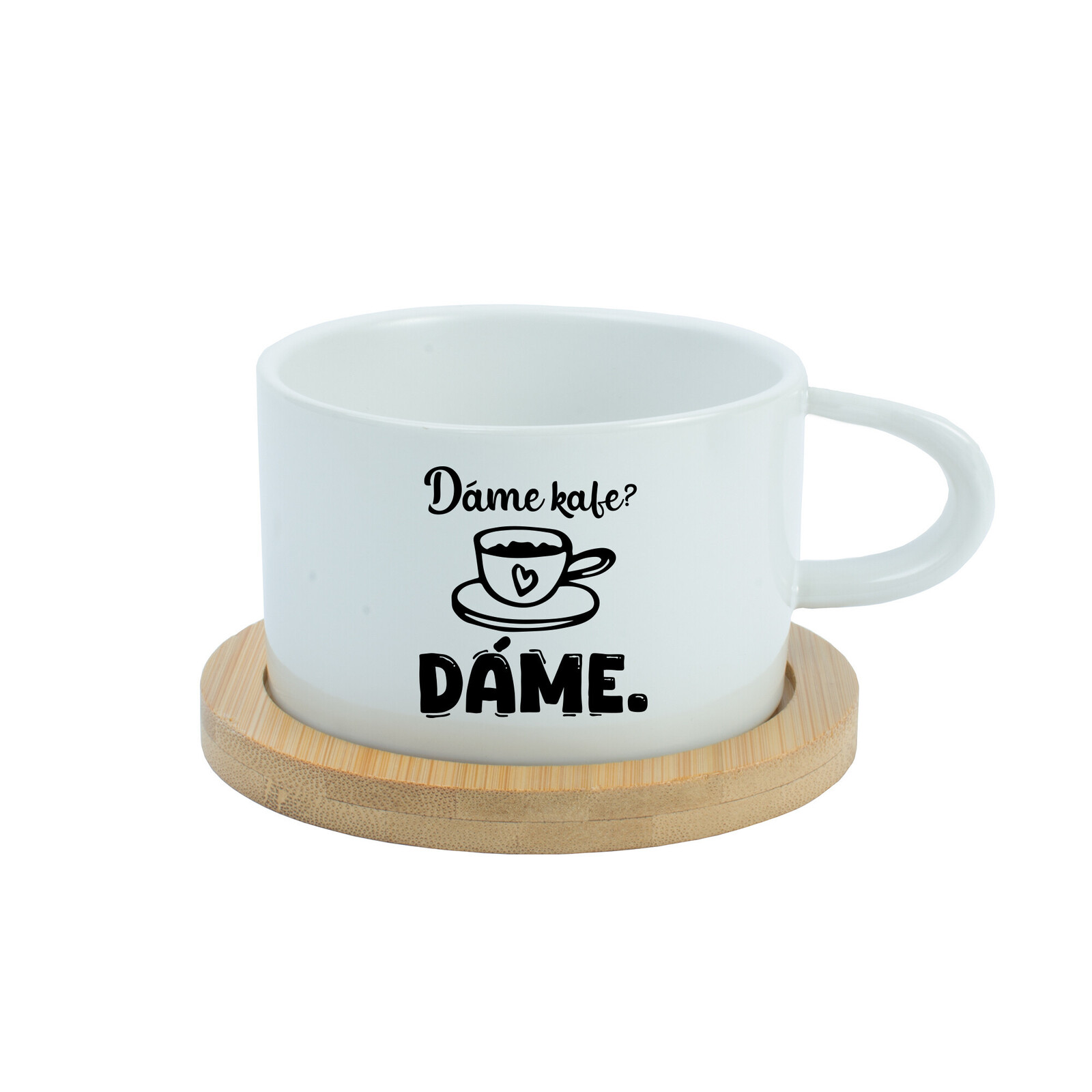 DÁME KAFE? DÁME. - bílý hrníček makronka 200 ml