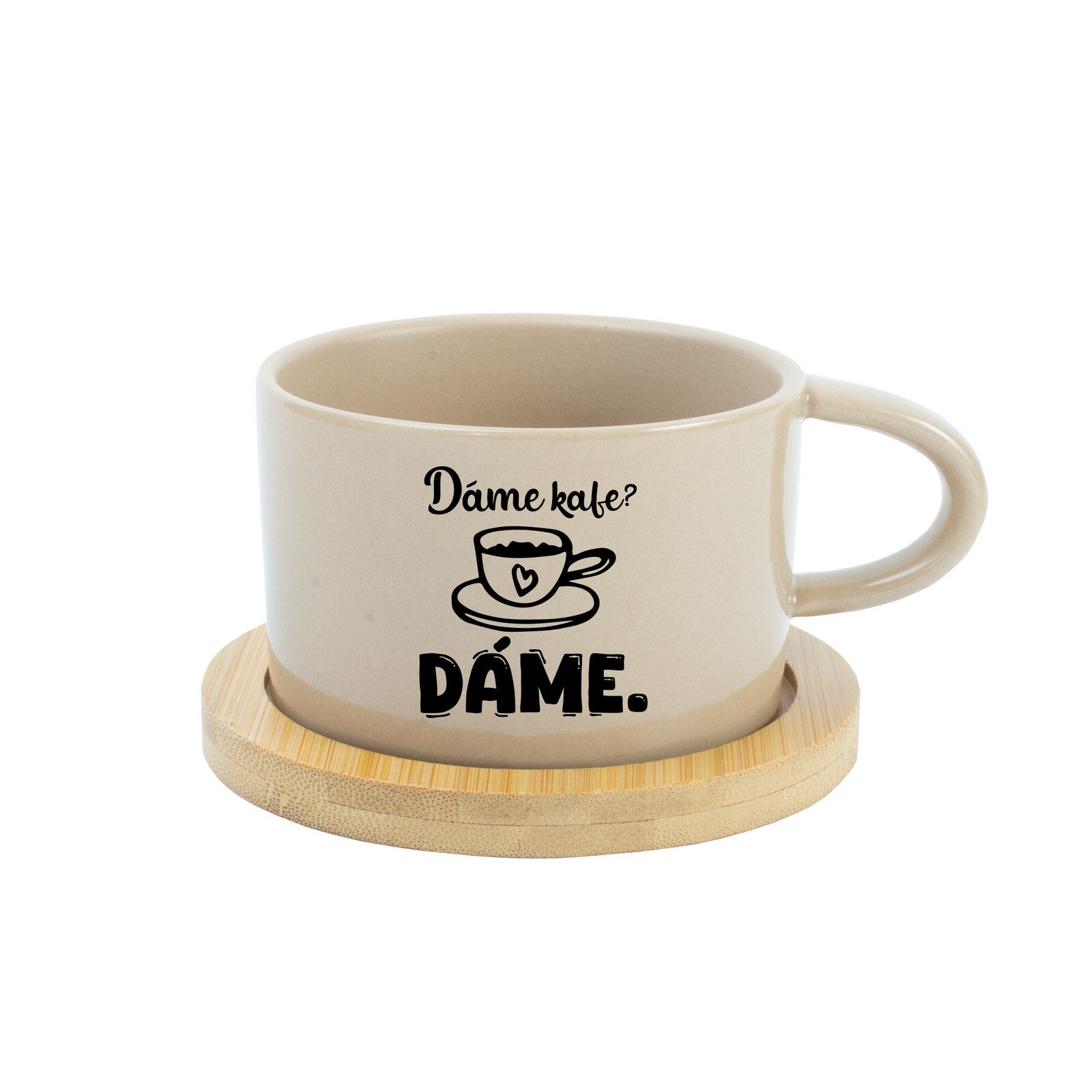 DÁME KAFE? DÁME. - krémový hrníček makronka 200 ml