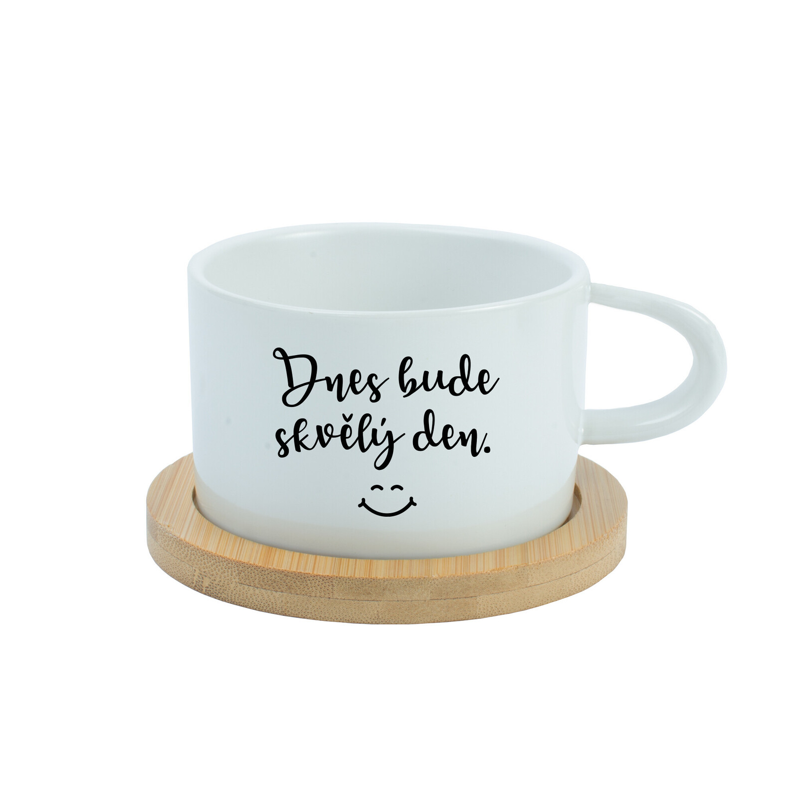DNES BUDE SKVĚLÝ DEN - bílý hrníček makronka 200 ml