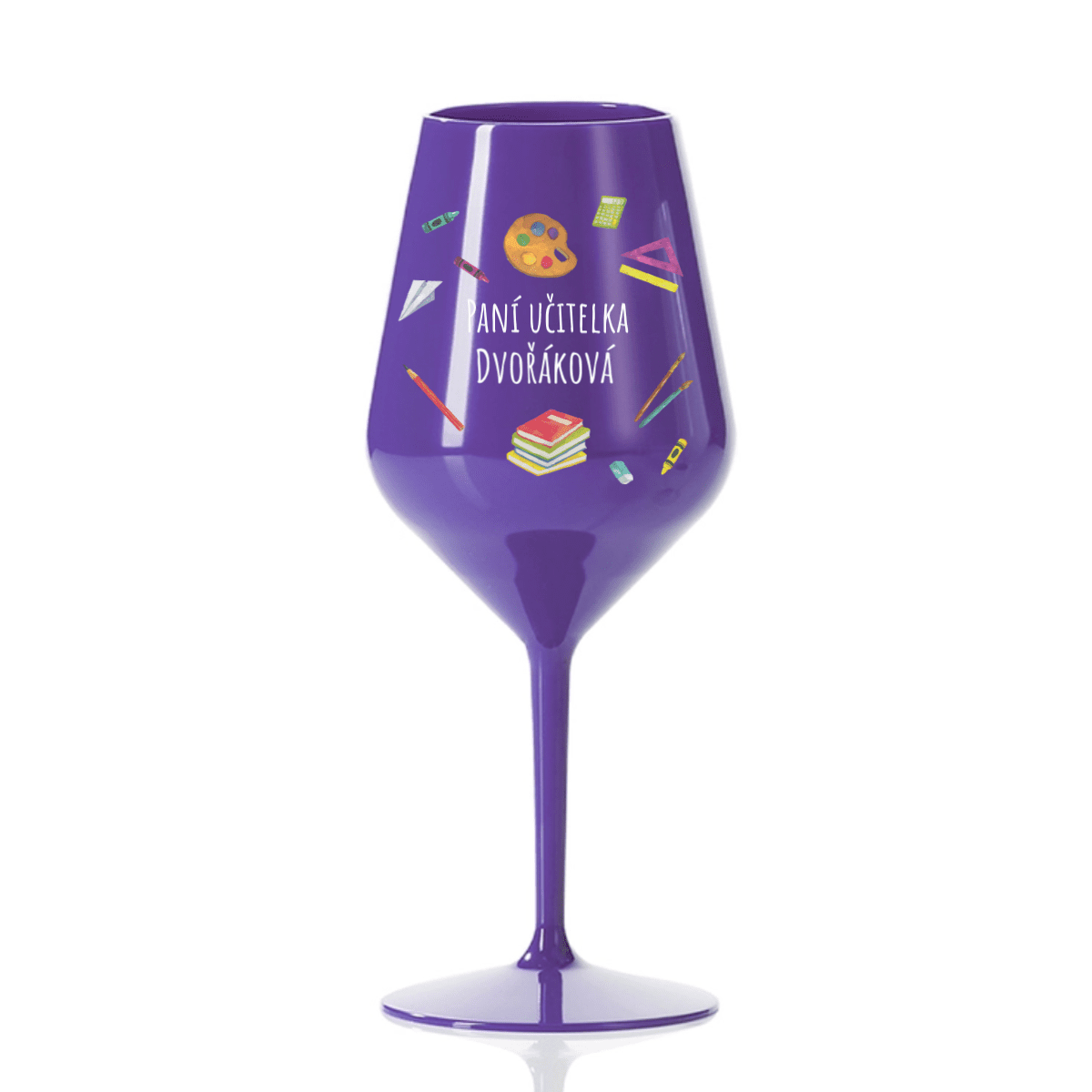Personalizovaná nerozbitná sklenice pro paní učitelku/pana učitele (pomůcky)