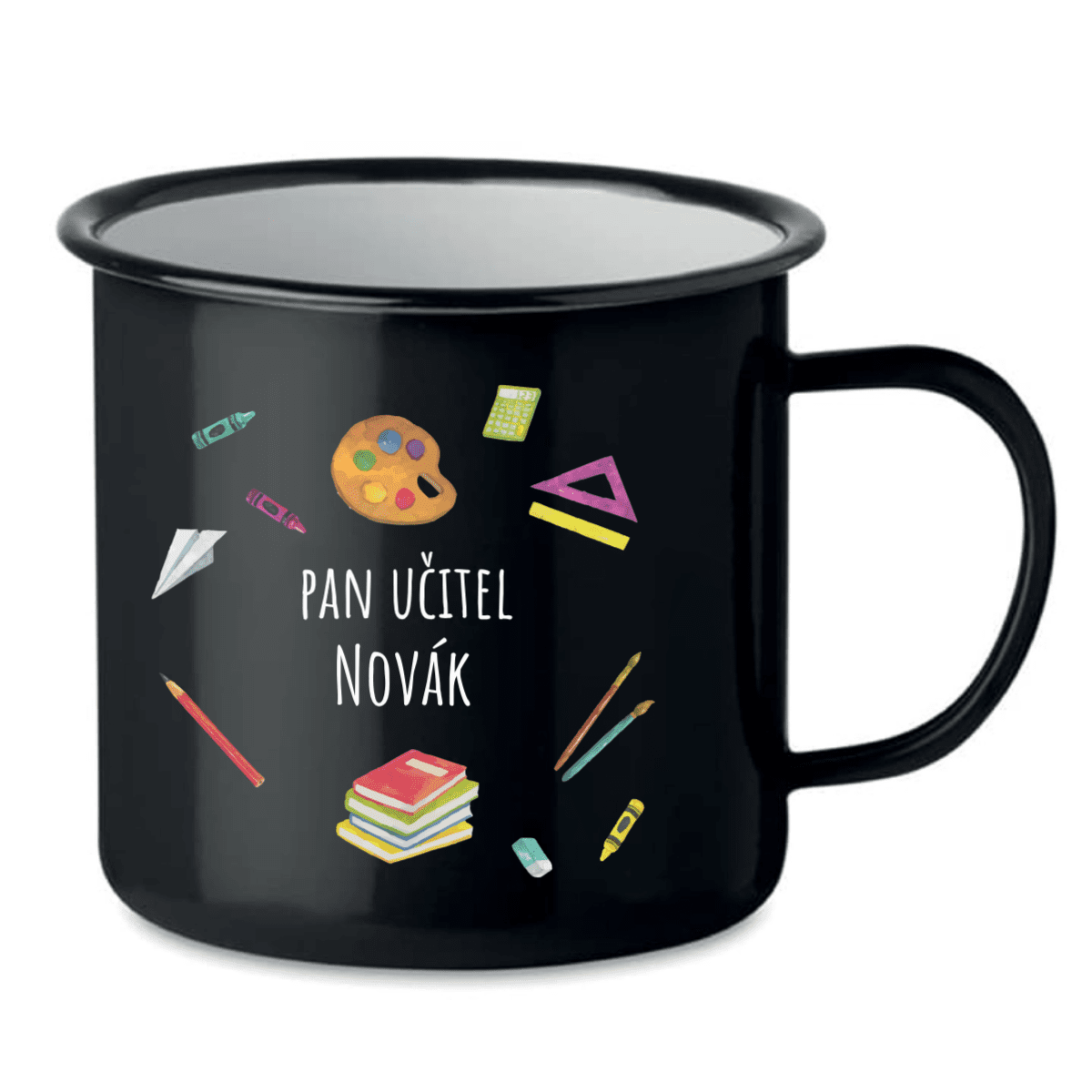 Personalizovaný retro plecháček pro paní učitelku/pana učitele (pomůcky)