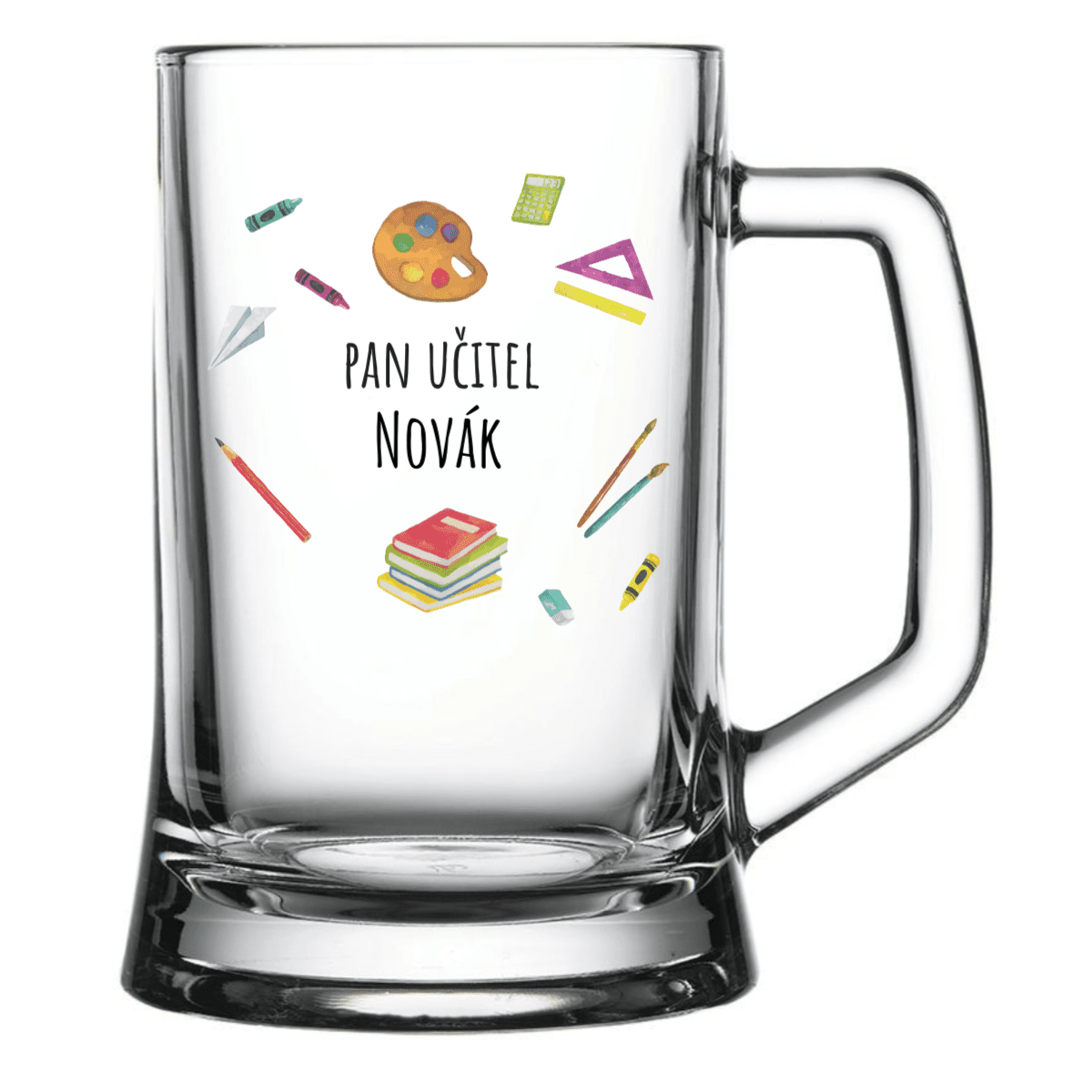 Personalizovaná pivní sklenice pro paní učitelku/pana učitele (pomůcky)