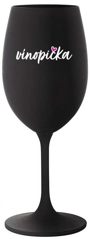 VÍNOPIČKA - čierny pohár na víno 350 ml UNI