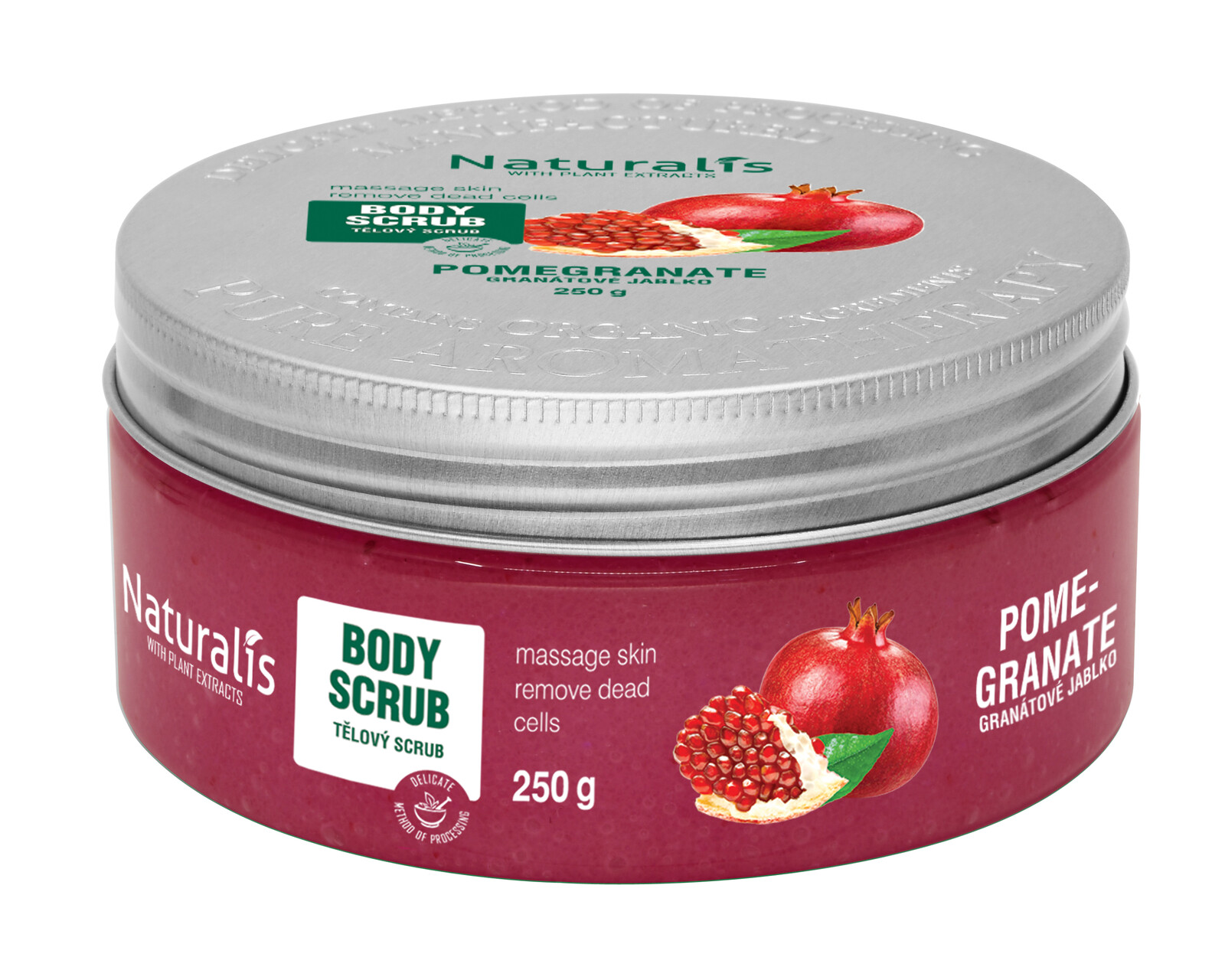 NATURALIS Cukrový peeling Pomegranate 250 g