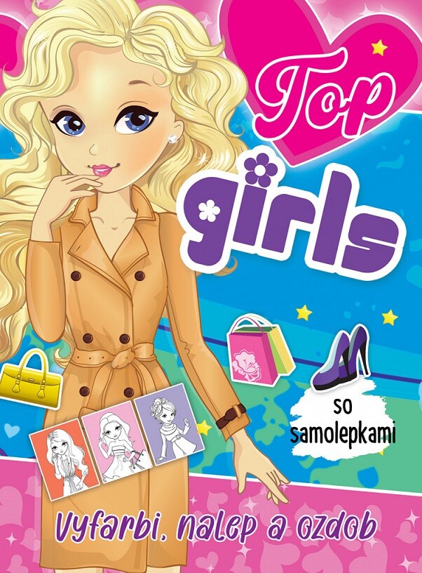 Maľovanka s nálepkami-Top Girls