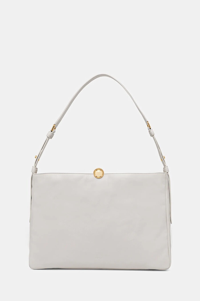 Kožená kabelka Furla šedá farba, WB01365.BX3168.1704S