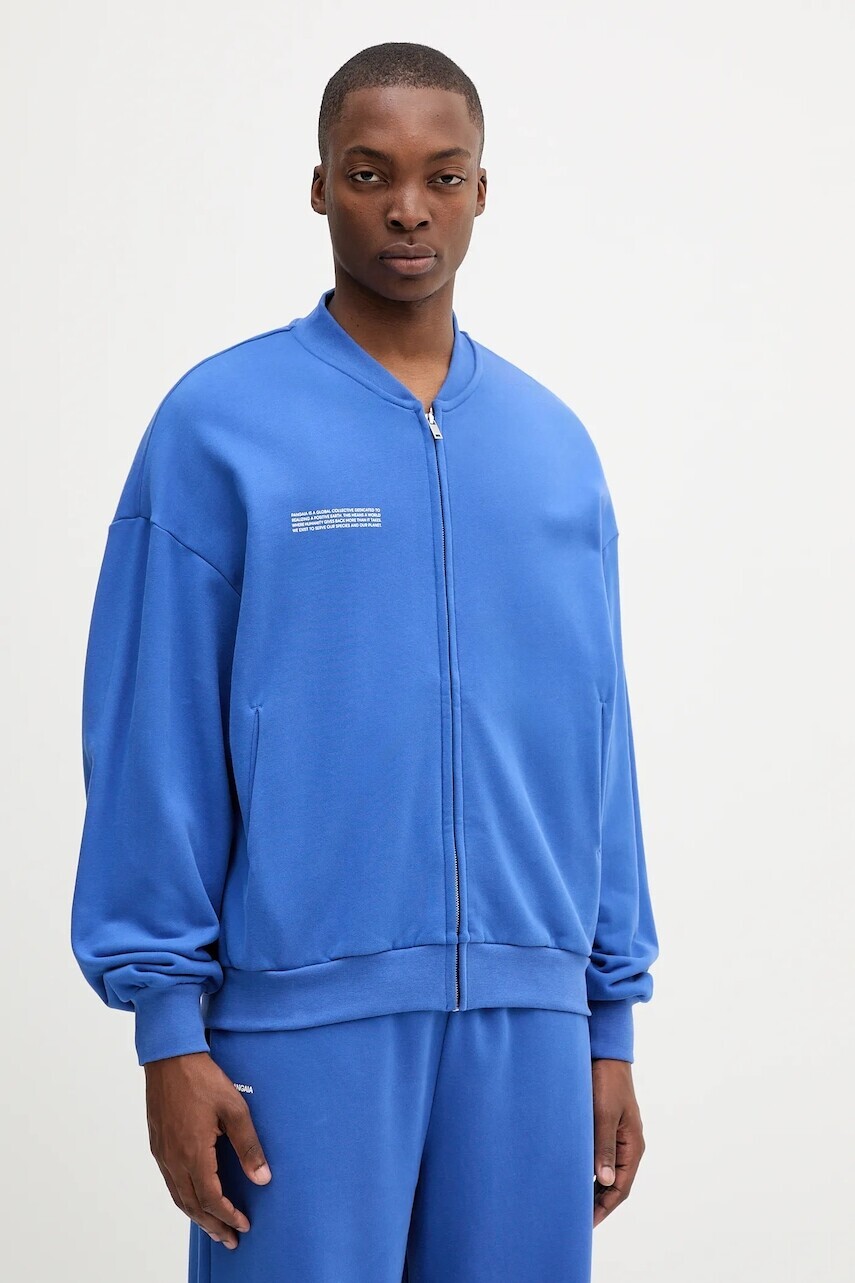 Bunda Pangaia Midweight Bomber Jacket modrá farba, prechodná, 10002360
