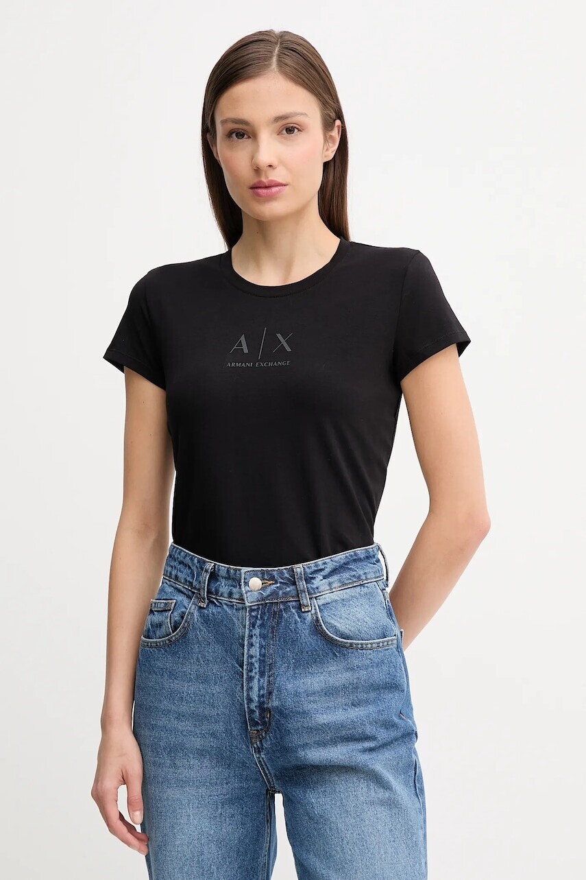 Tričko Armani Exchange dámske, čierna farba, XW001458 AF16294