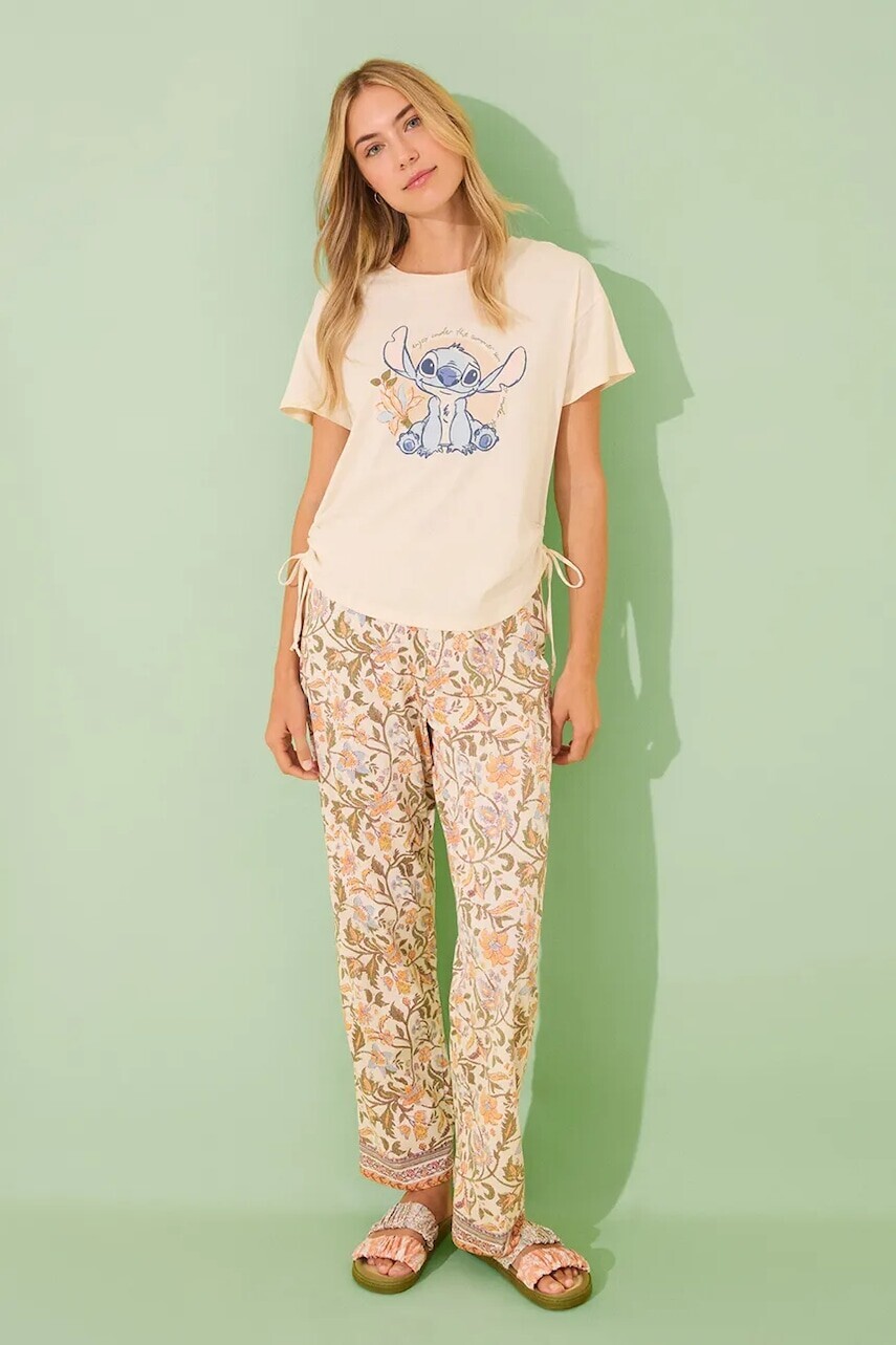 Bavlnené pyžamo women'secret SNOOPY béžová farba, bavlnené, 3139903