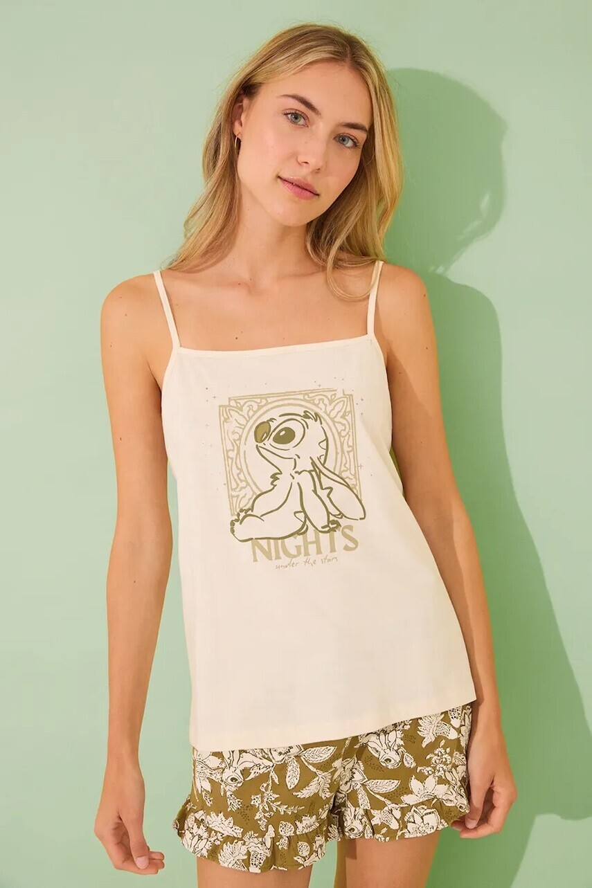 Bavlnené pyžamo women'secret SNOOPY béžová farba, bavlnené, 3139902