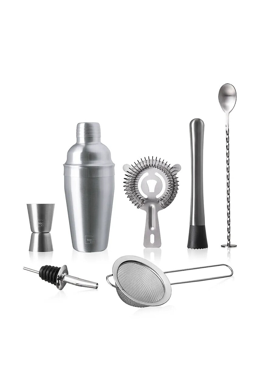 Barmanská súprava Vacu Vin Cocktail Set Plus 7-pak šedá farba