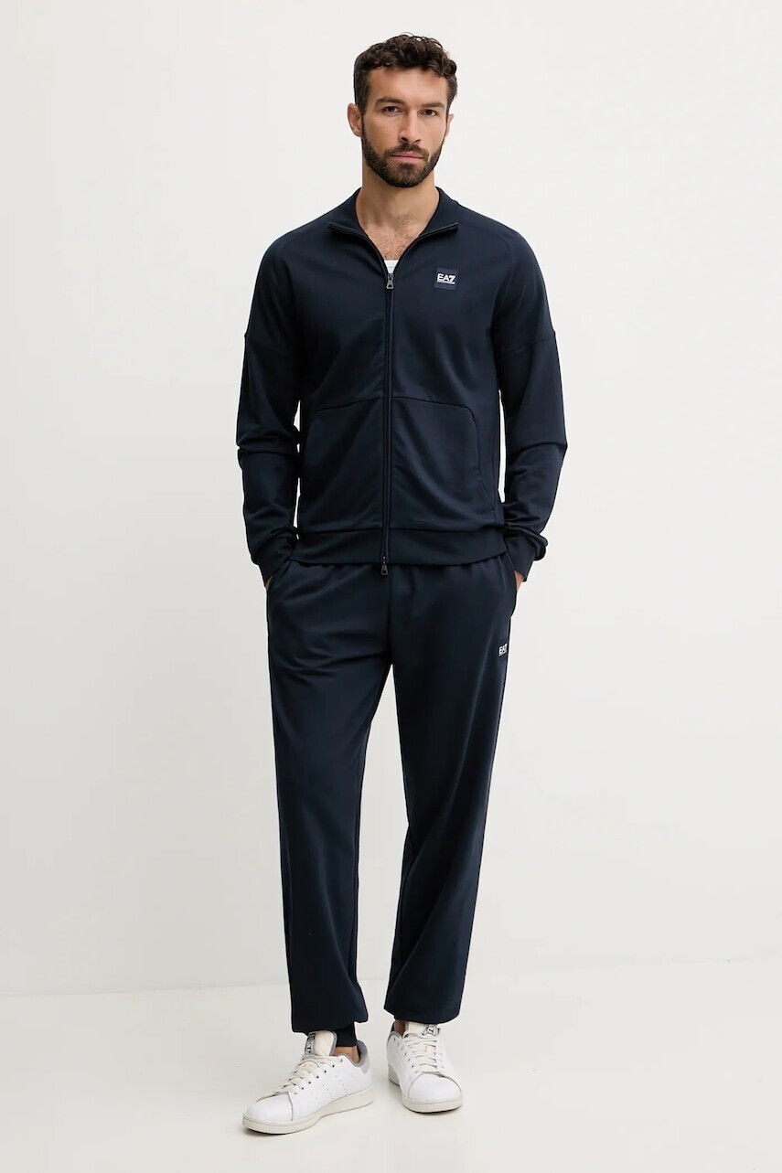 Bavlnená tepláková súprava EA7 Emporio Armani tmavomodrá farba, AF13512.7M000907