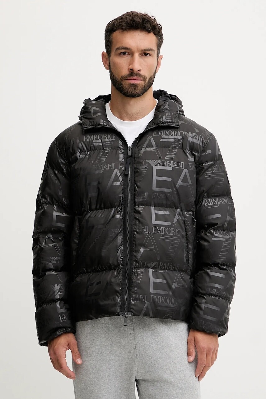 Bunda EA7 Emporio Armani čierna farba, zimná, AF15969.7M000697