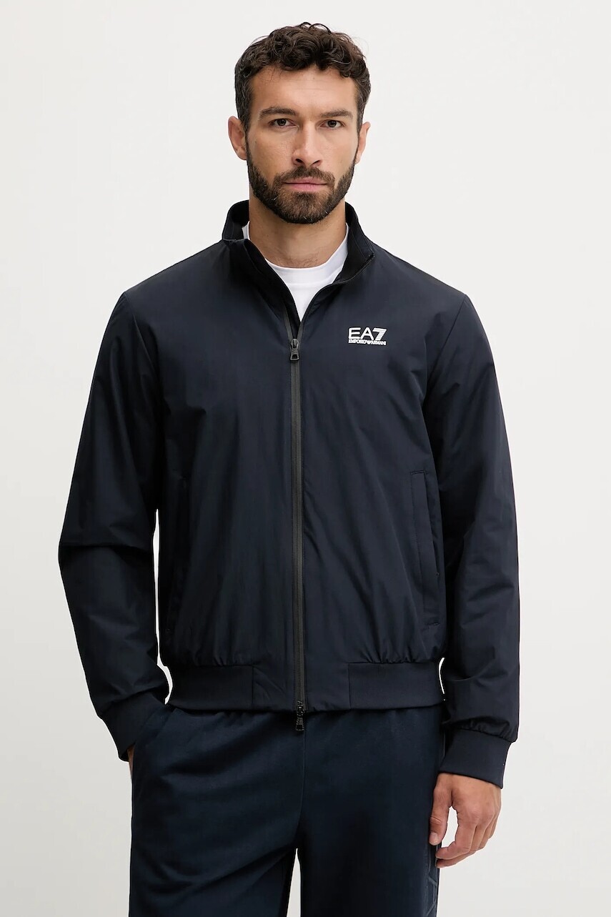 Bunda EA7 Emporio Armani tmavomodrá farba, prechodná, PNFZZ.8NPB20
