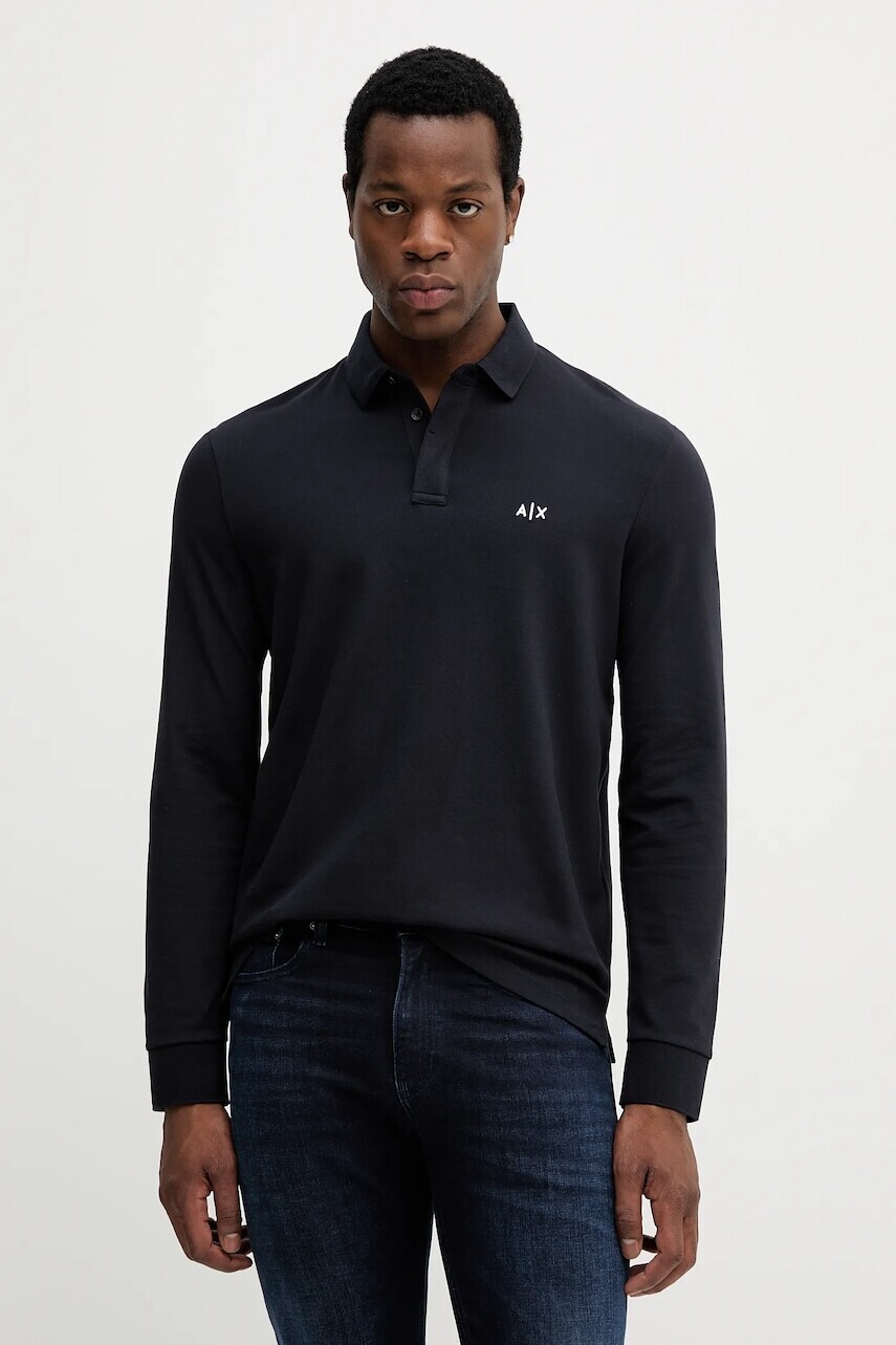 Tričko s dlhým rukávom Armani Exchange tmavomodrá farba, jednofarebné, XM001288 AF17321