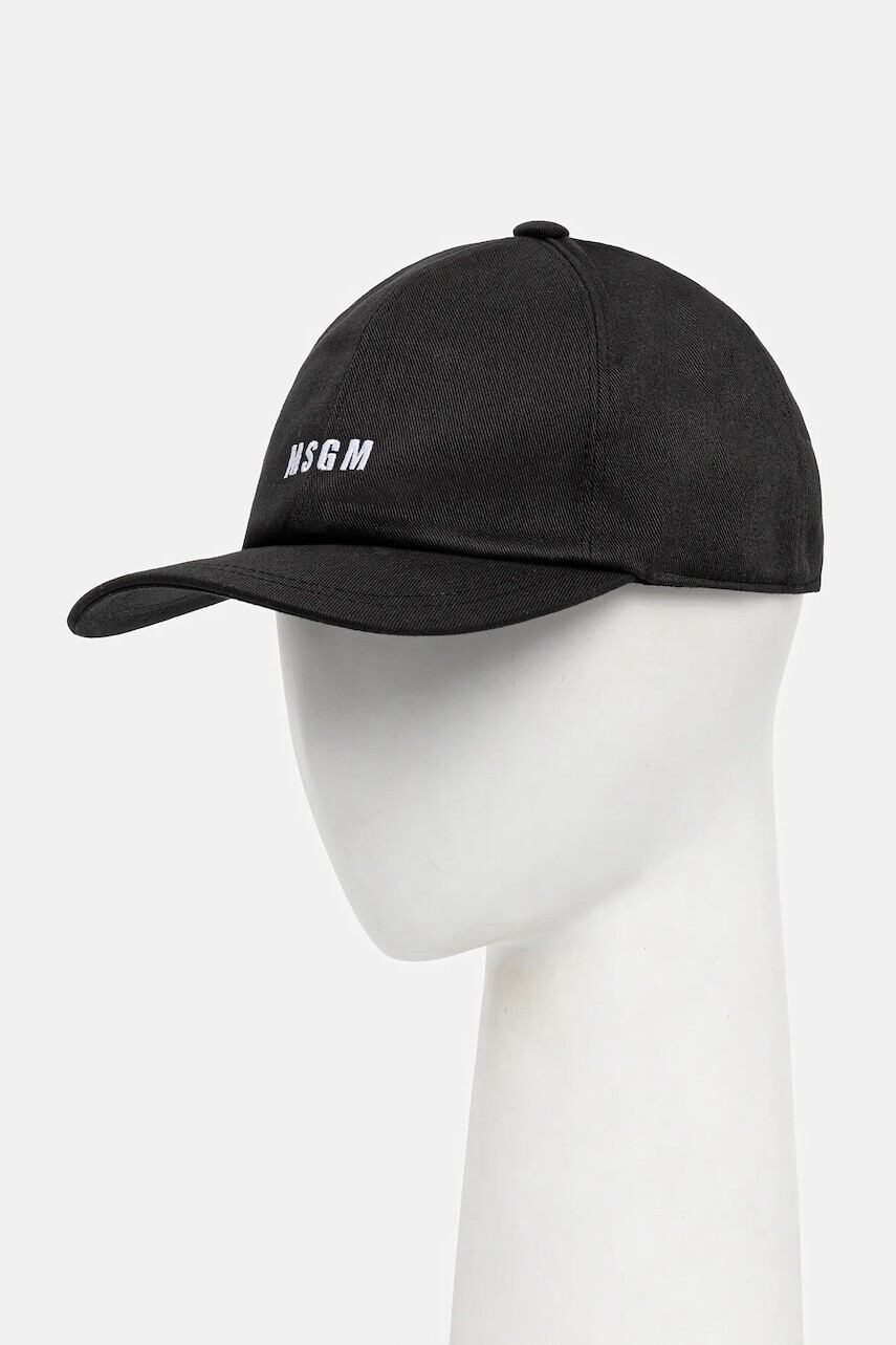 Bavlnená šiltovka MSGM čierna farba, 3940ML02.257580