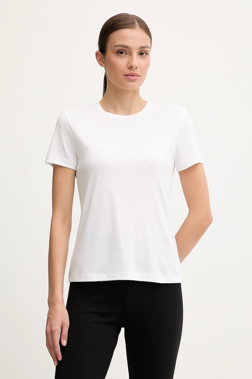 Tričko EA7 Emporio Armani dámske, biela farba, AF13919.7W000437