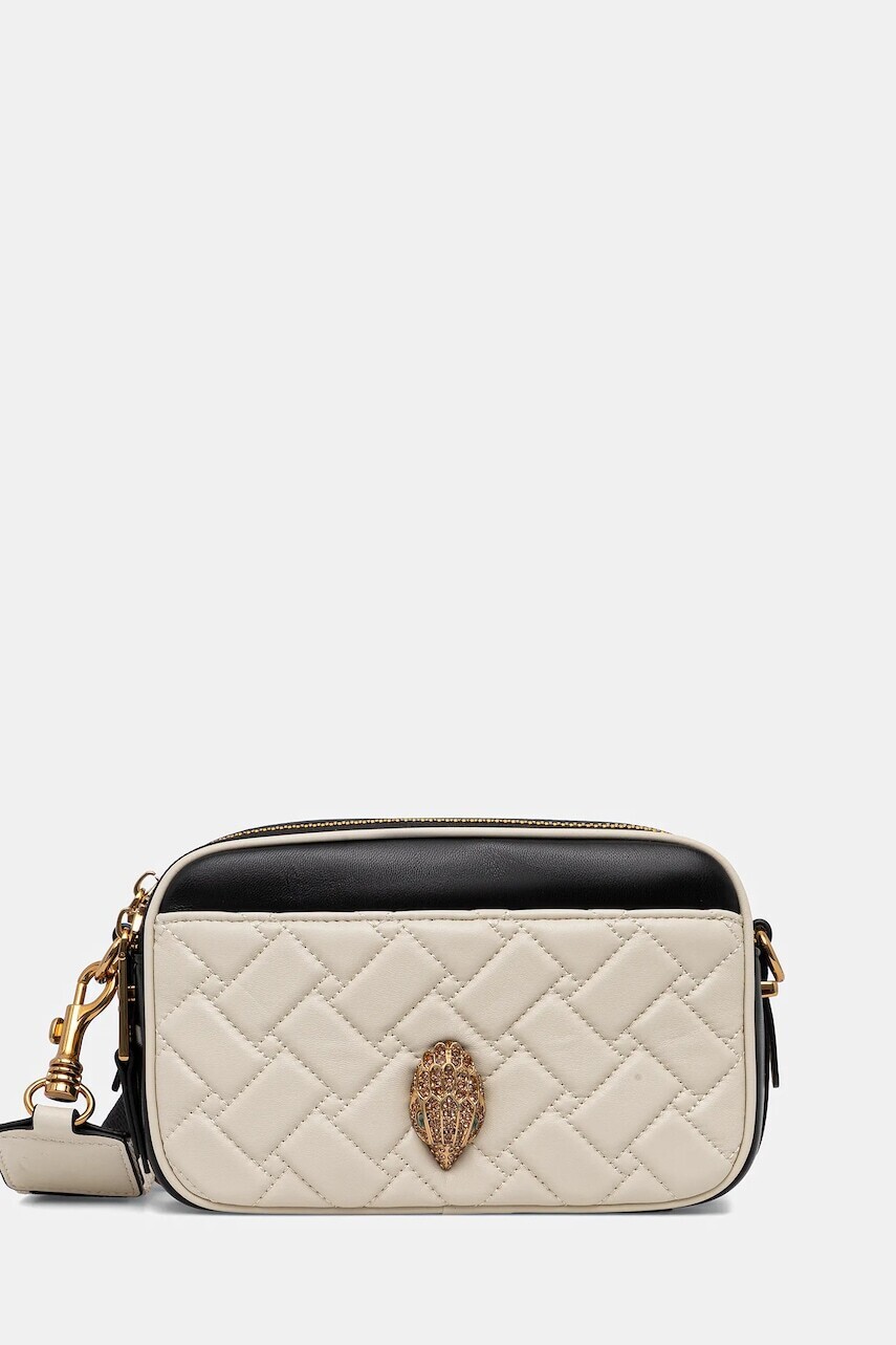 Kožená kabelka Kurt Geiger London KENSINGTON béžová farba, 4684601109