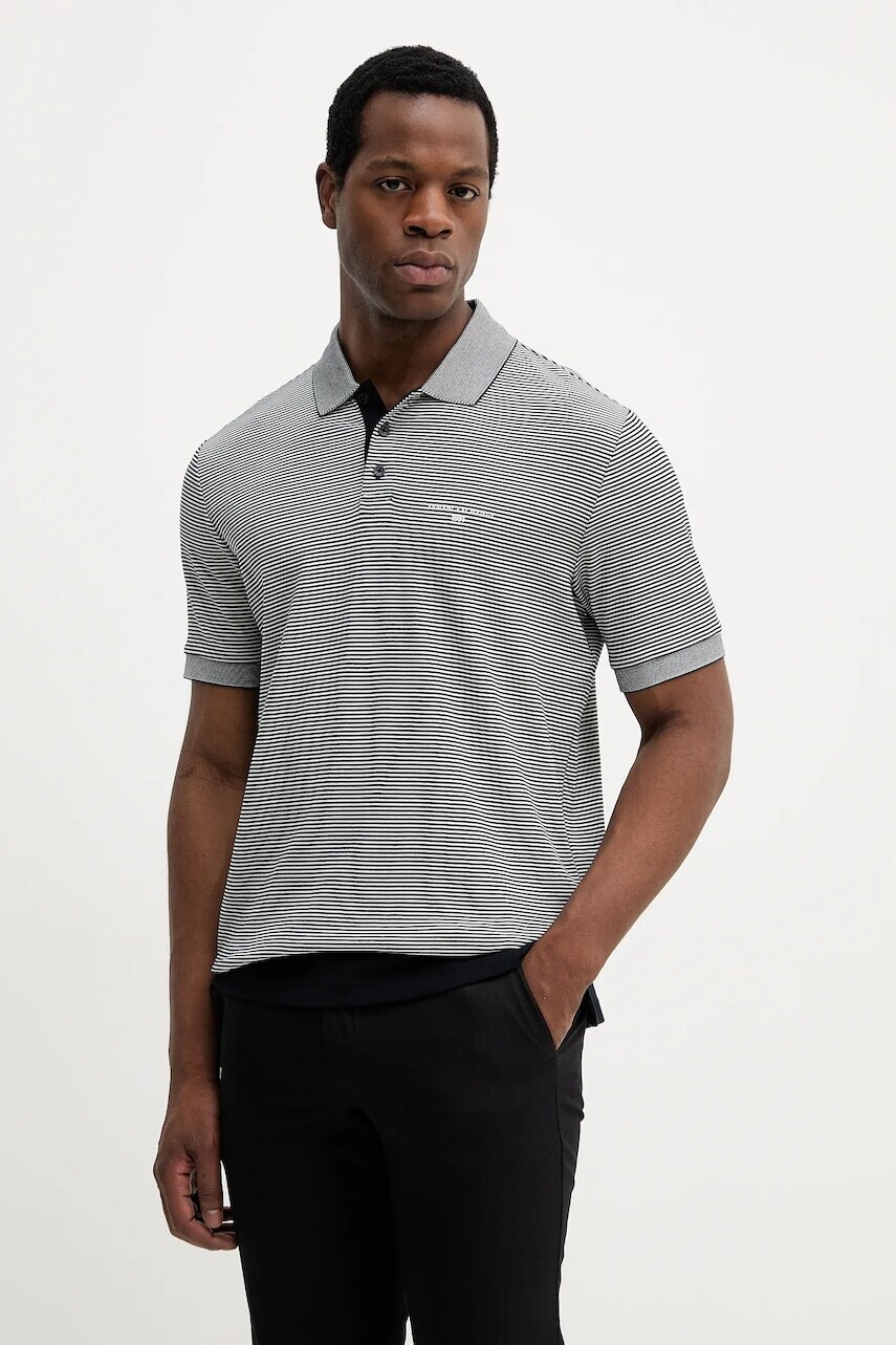 Bavlnené polo tričko Armani Exchange tmavomodrá farba, vzorované, XM000995 AF15917