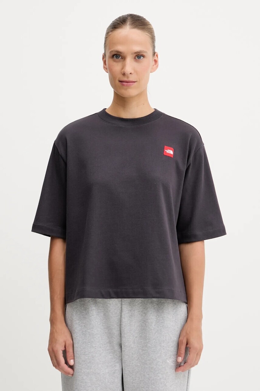 Bavlnené tričko The North Face Redbox dámske, šedá farba, NF0A8EG60SA1