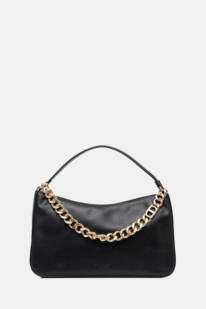 Kožená kabelka Twinset čierna farba, 999TB7010