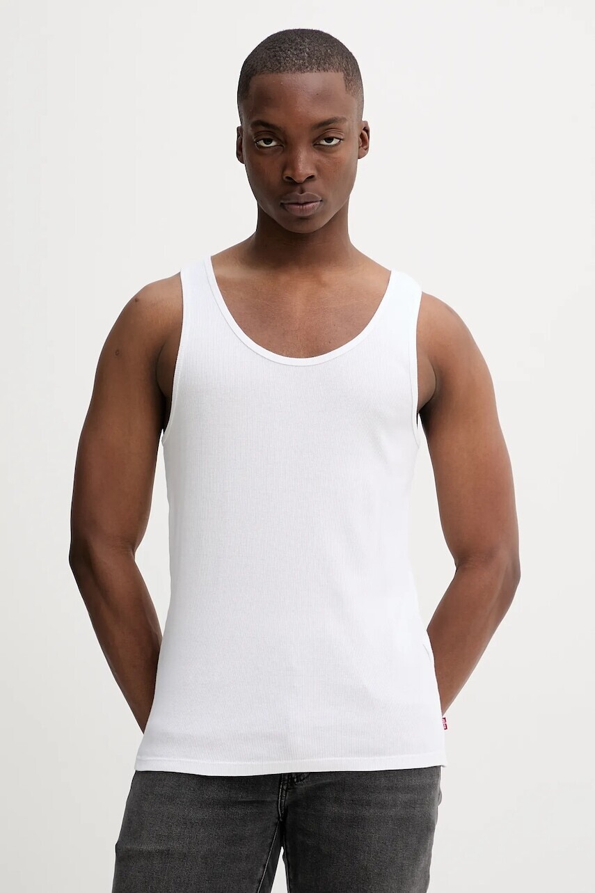Bavlnený top Levi's 2-pak biela farba, 001MP