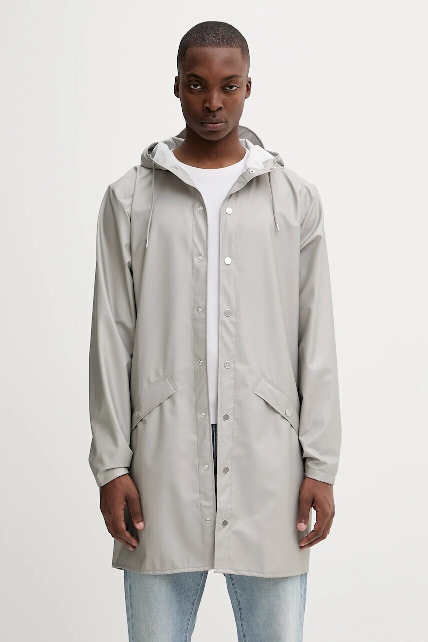 Bunda Rains 12020 Long Jacket šedá farba, prechodná, 12020