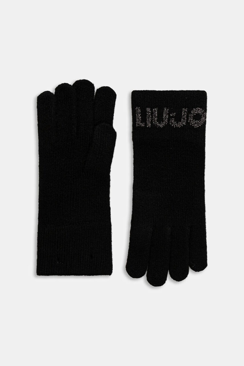 Rukavice Liu Jo čierna farba, 2F5021.M0300