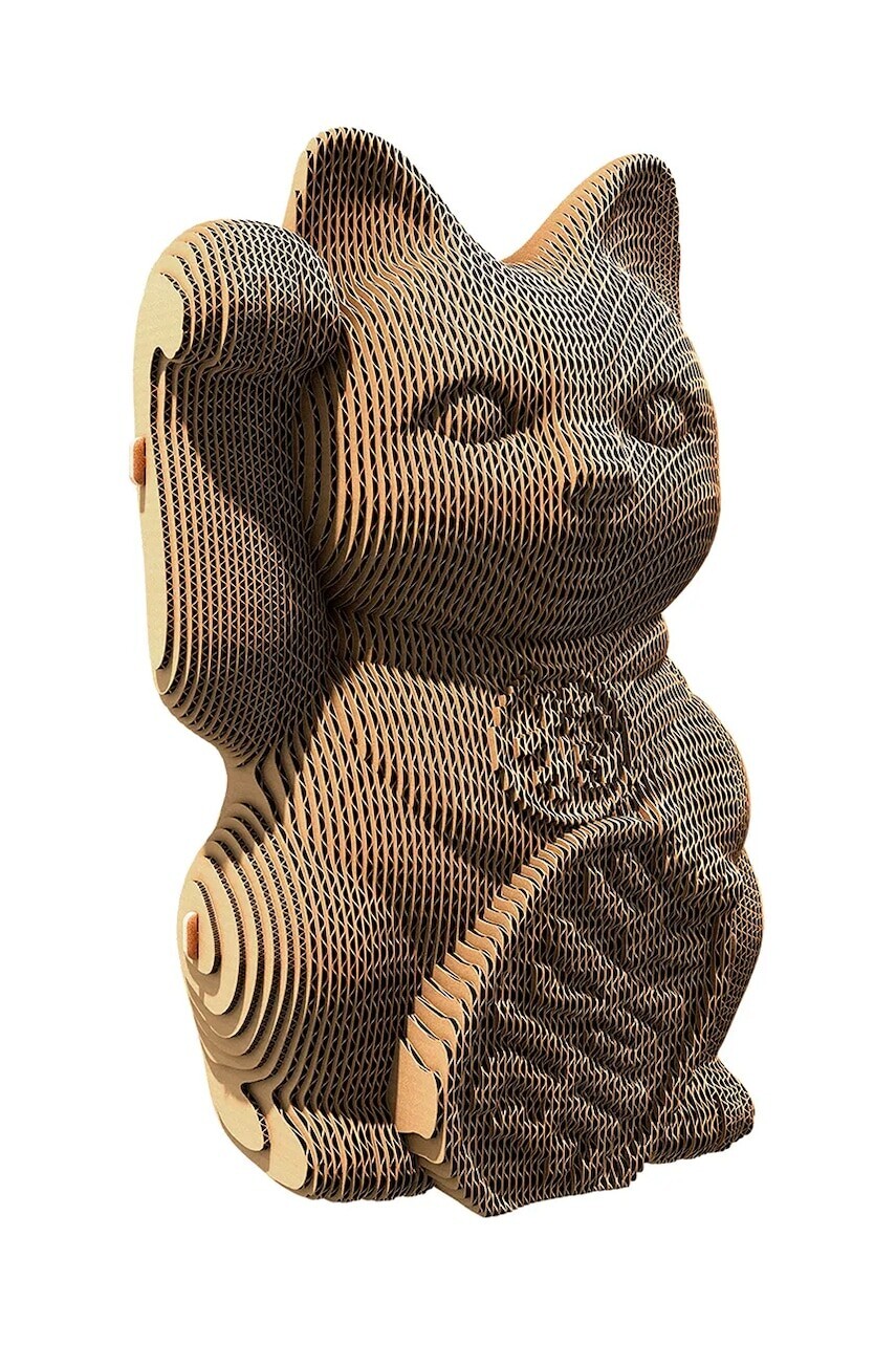3d puzzle Cartonic Lucky Cat 30 × 20 × 6 cm béžová farba