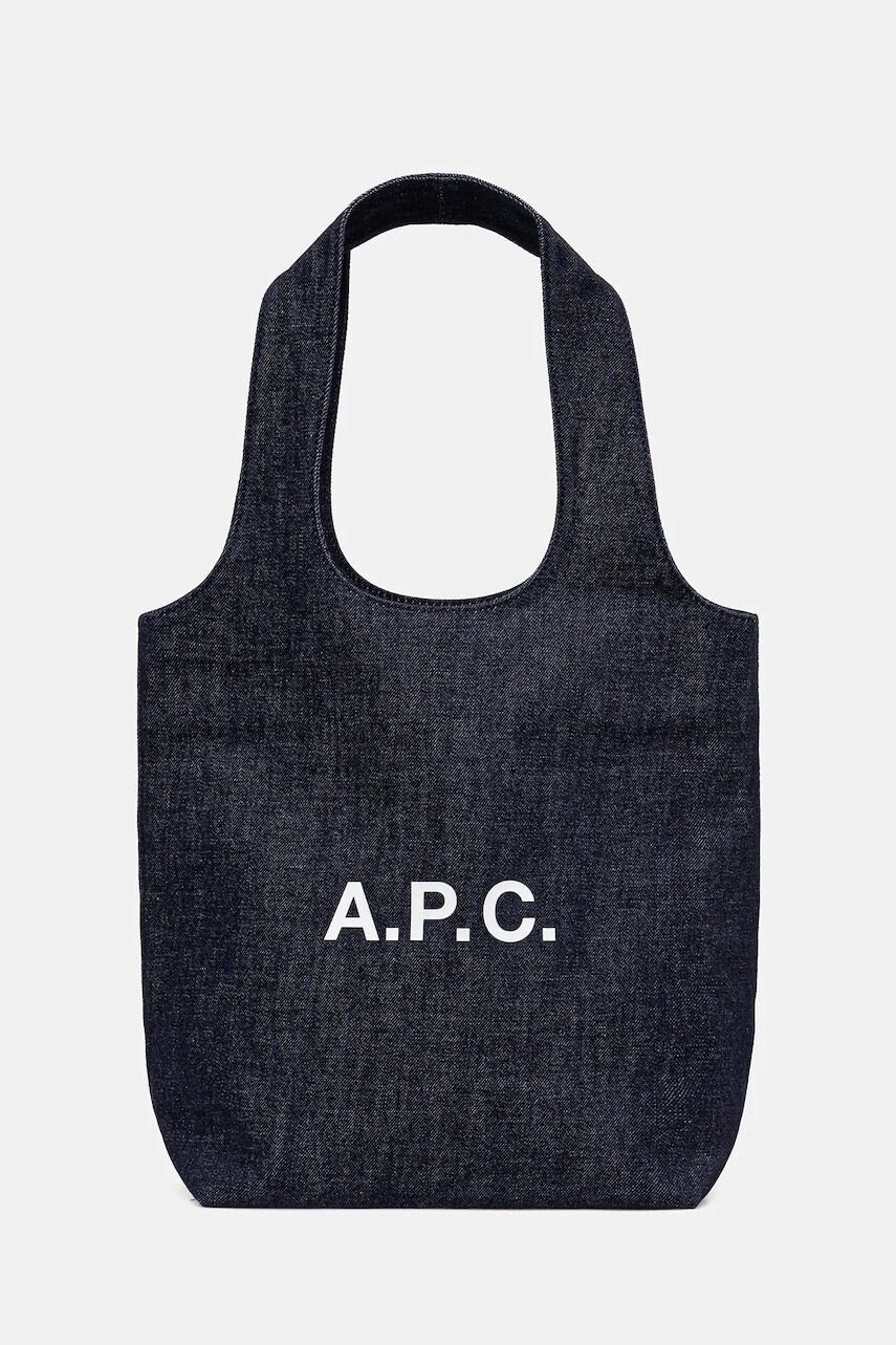 Bavlnená taška A.P.C. tote ninon small tmavomodrá farba, COHIZ.M61861