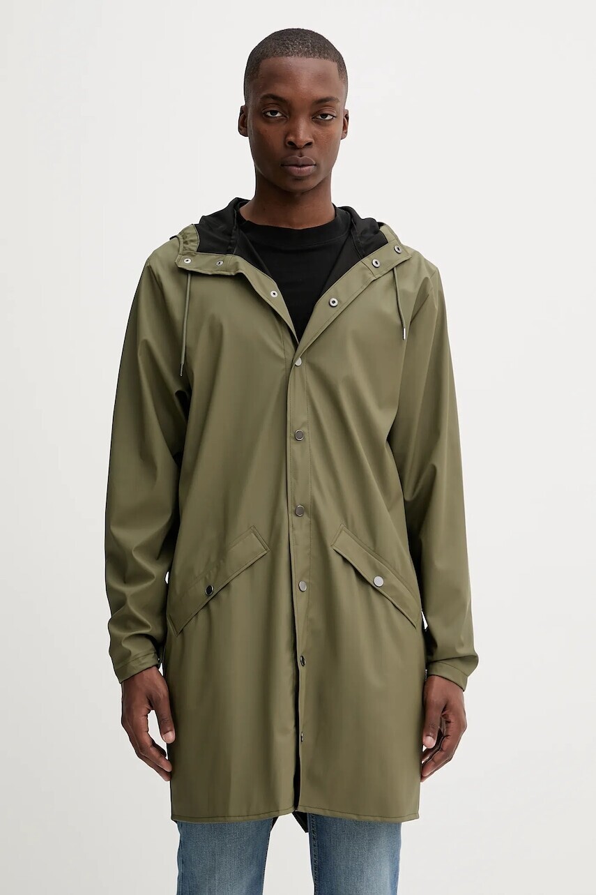 Bunda Rains 12020 Long Jacket zelená farba, prechodná, 12020