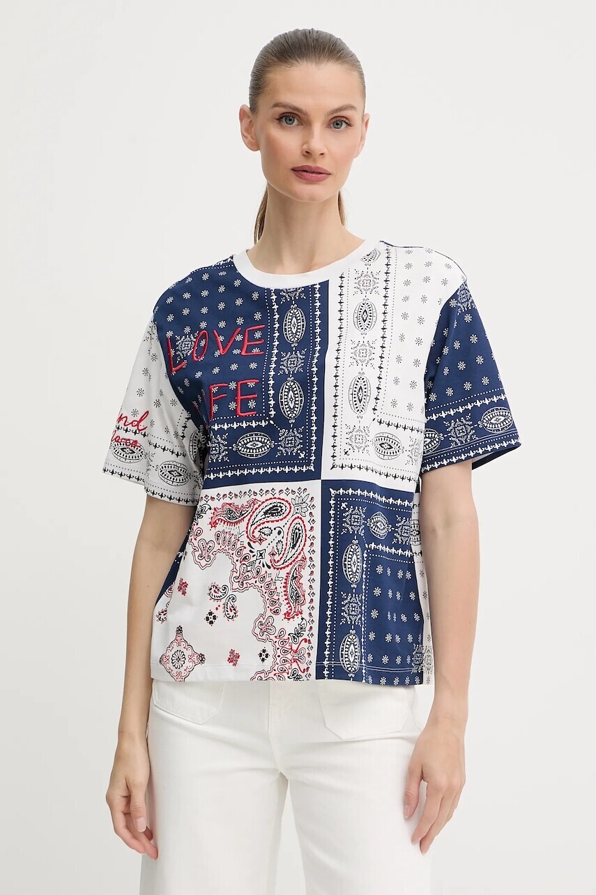 Bavlnené tričko Weekend Max Mara dámske, biela farba, 2525976051600
