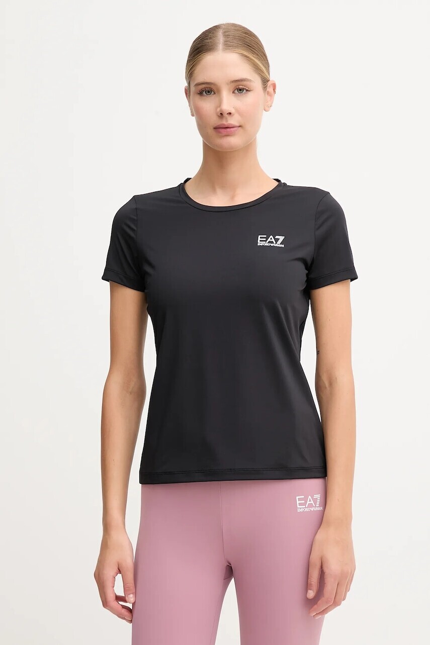 Tričko EA7 Emporio Armani dámske, čierna farba, AF18476.7W000795