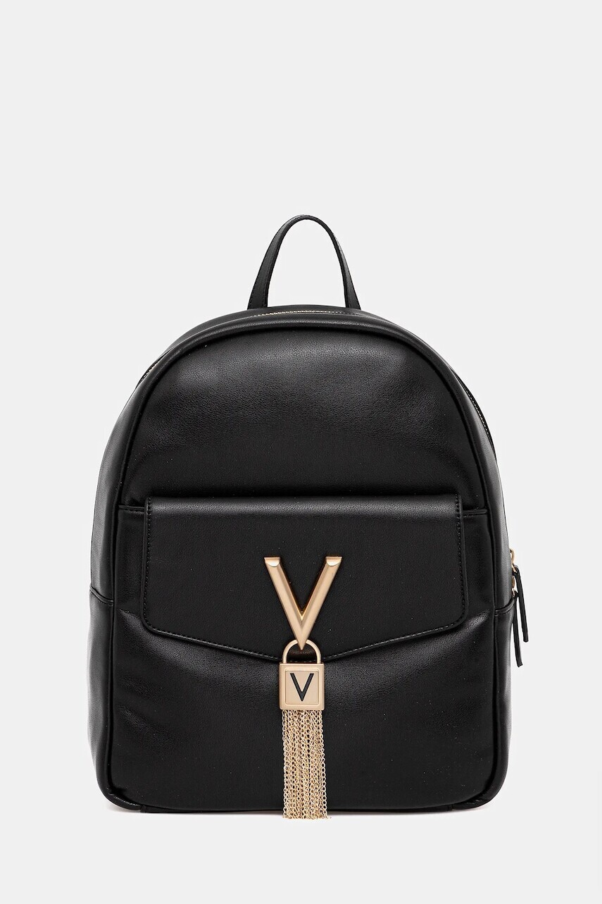 Ruksak Valentino Bags dámsky, čierna farba, malý, s nášivkou, VBS9AK20