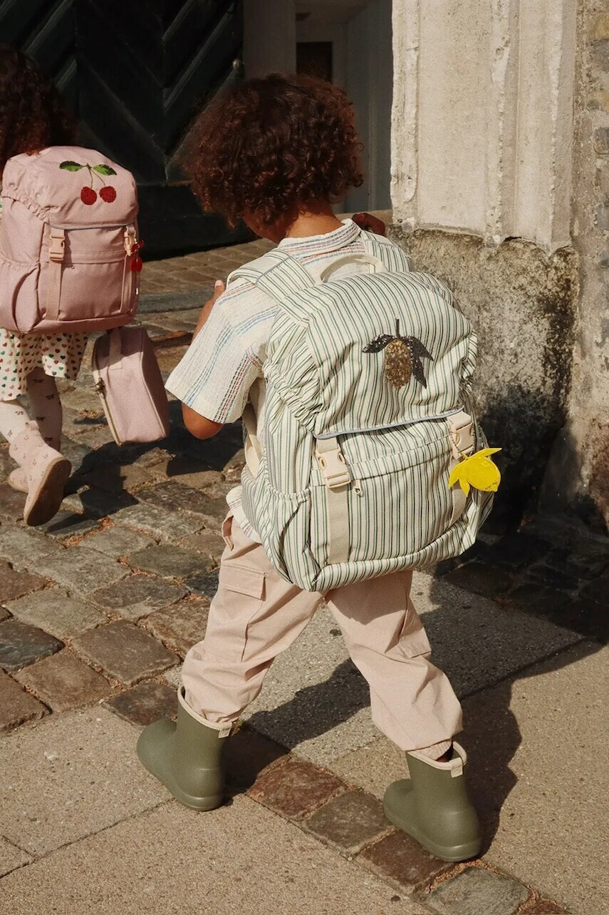 Detský ruksak Konges Sløjd CLOVER SCHOOLBAG béžová farba, veľký, vzorovaný, KS103457