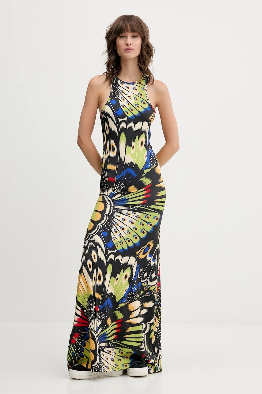 Šaty adidas x Farm Rio čierna farba, maxi, priliehavé, JL8610